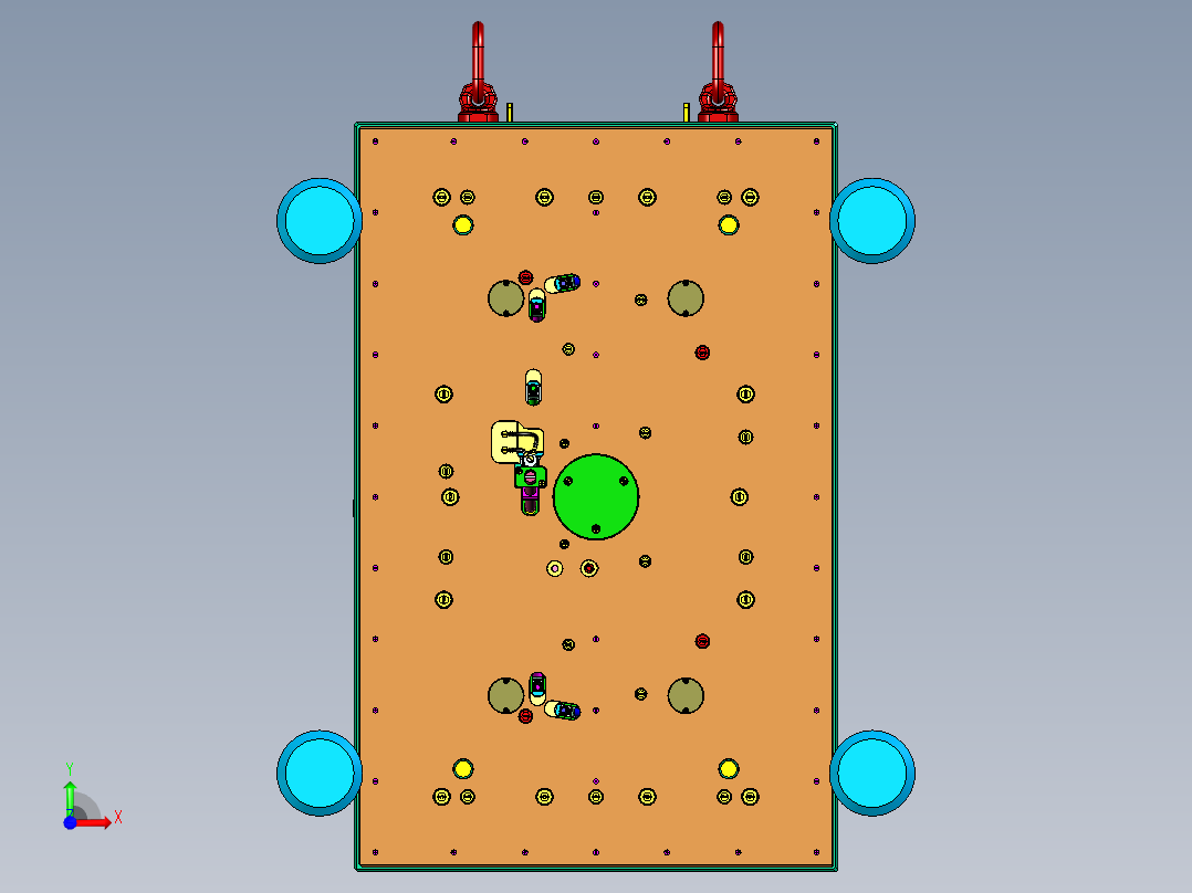 家用老年代步车机舱盖板模具前视图