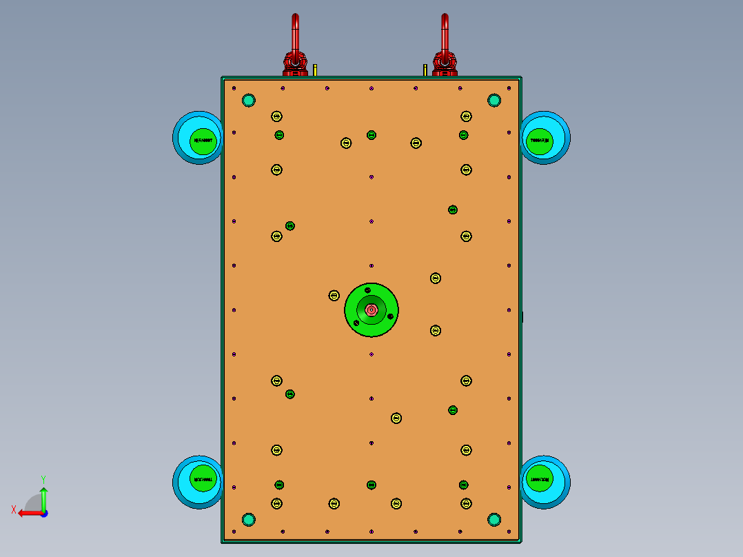 家用老年代步车机舱盖板模具后视图
