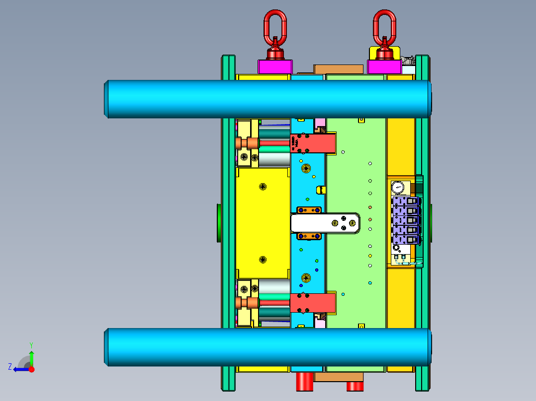 家用老年代步车机舱盖板模具右视图