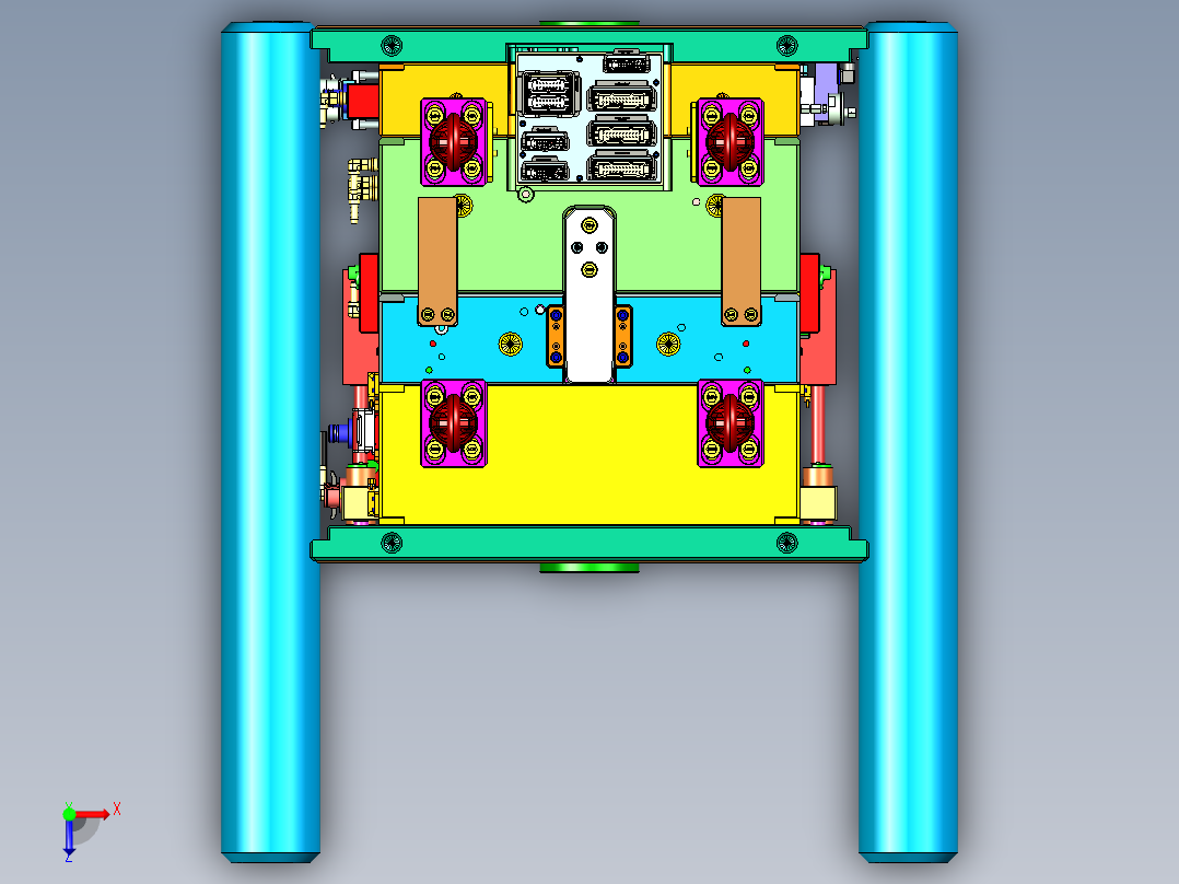家用老年代步车机舱盖板模具俯视图