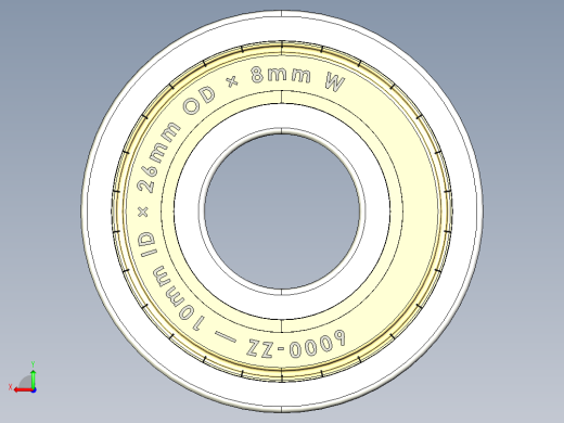 完整的公制6000-ZZ双屏蔽轴承库— SolidWorks和Step模后视缩略图