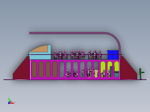 双层景观餐饮船前视缩略图