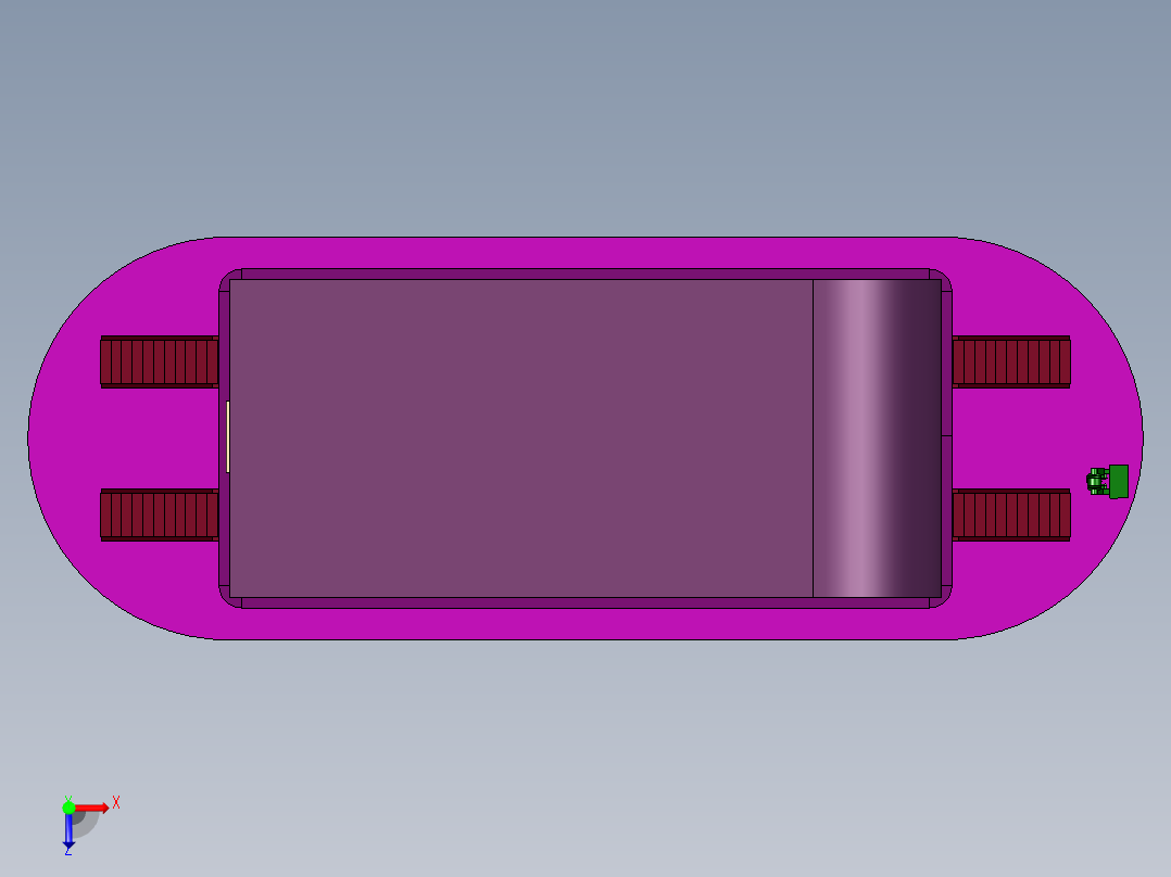 双层景观餐饮船俯视图