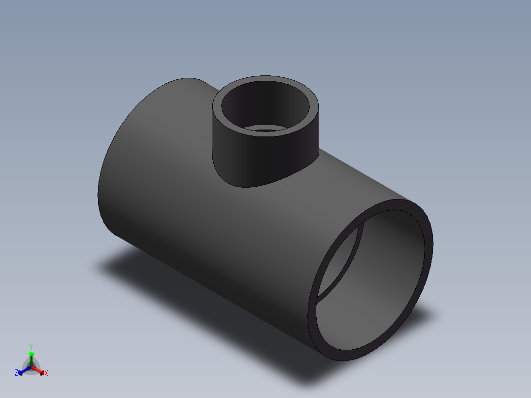 RTee_DN100_50_U-PVC正等轴测图