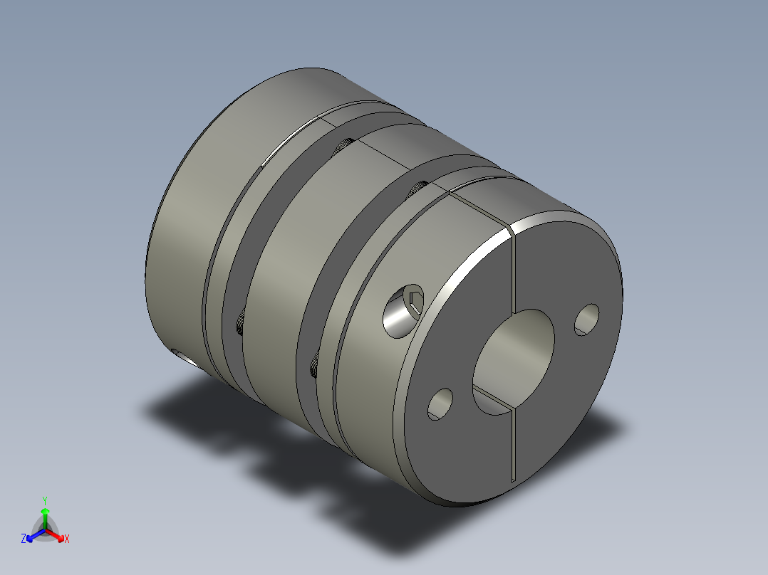 LZQ系列双膜片联轴器LZQ-5663-1520正等轴测图