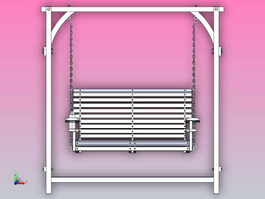 木质双人摇椅前视缩略图