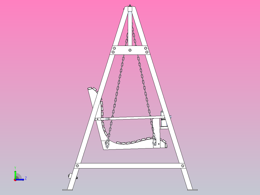 木质双人摇椅左视图