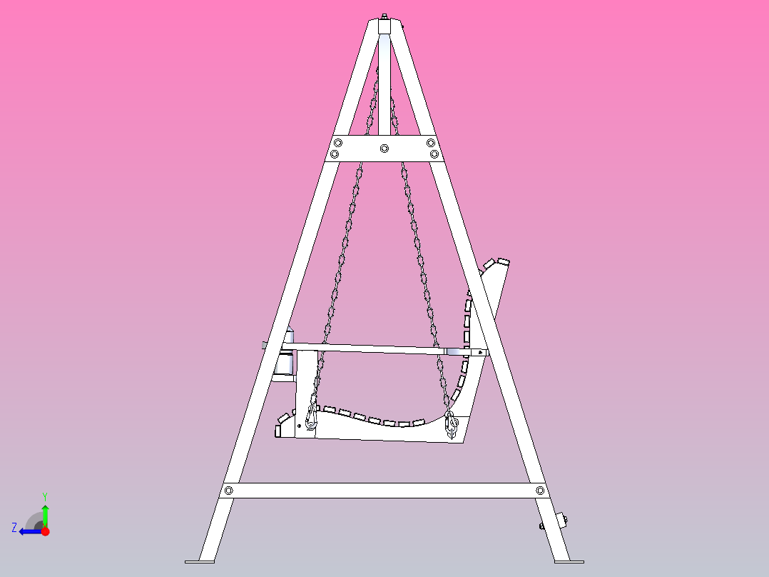 木质双人摇椅右视图