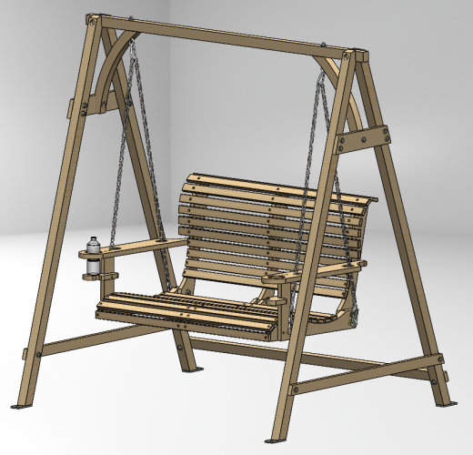 木质双人摇椅缩略图