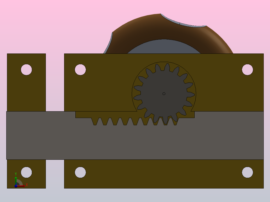 钥匙锁手轮锁前视图