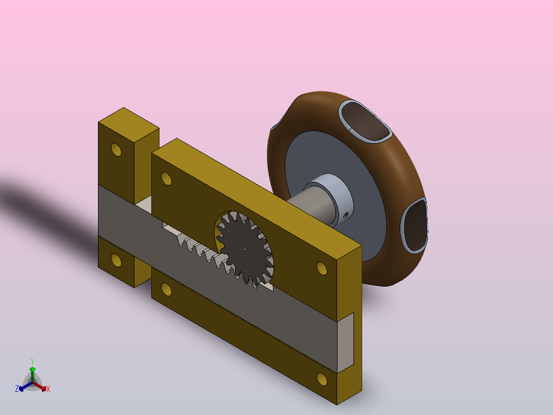 钥匙锁手轮锁正等轴测图