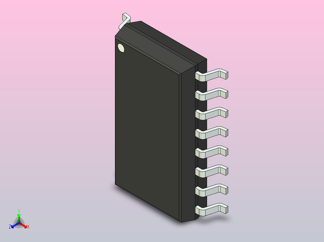 106x SOIC 封装（小外形集成电路）SOIC127P780X210-16N正等轴测图