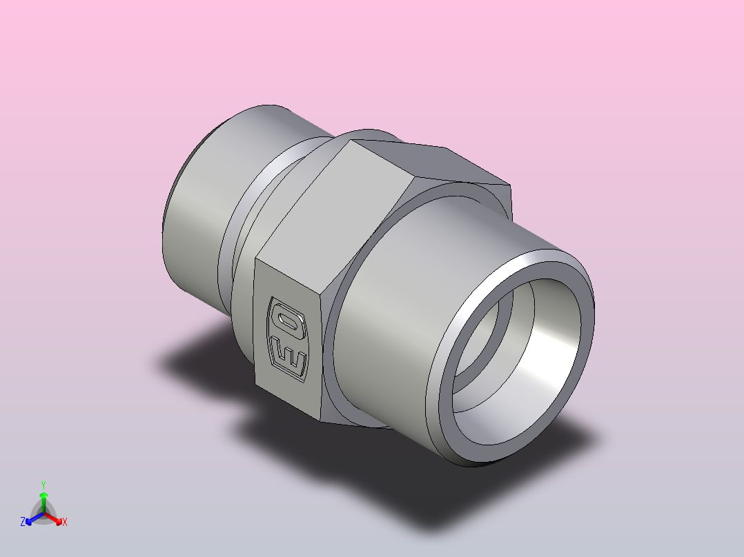 公螺柱连接器GE16SREDOMDCF正等轴测图