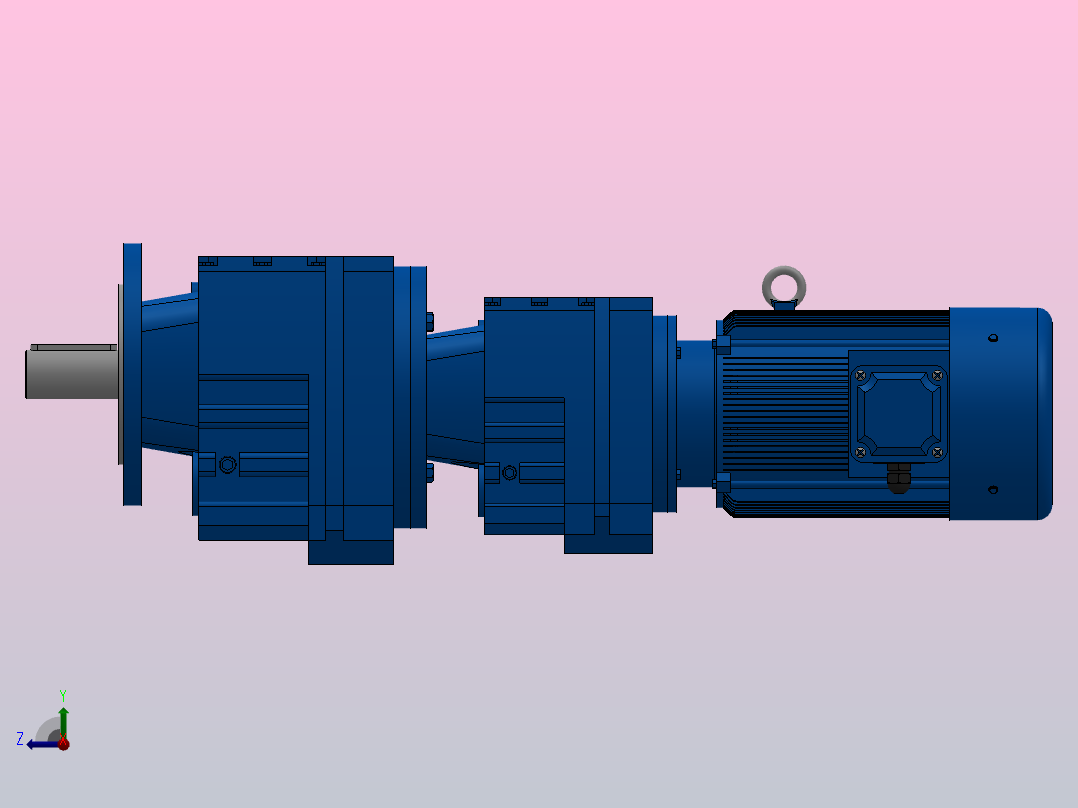 RF47R37法兰轴伸式组合型斜齿轮减速机RF47R37-Y0.18-4P-63-M1-0°-Φ160右视图