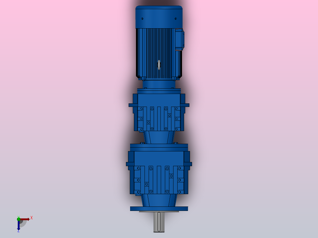 RF47R37法兰轴伸式组合型斜齿轮减速机RF47R37-Y0.18-4P-63-M1-0°-Φ160俯视图