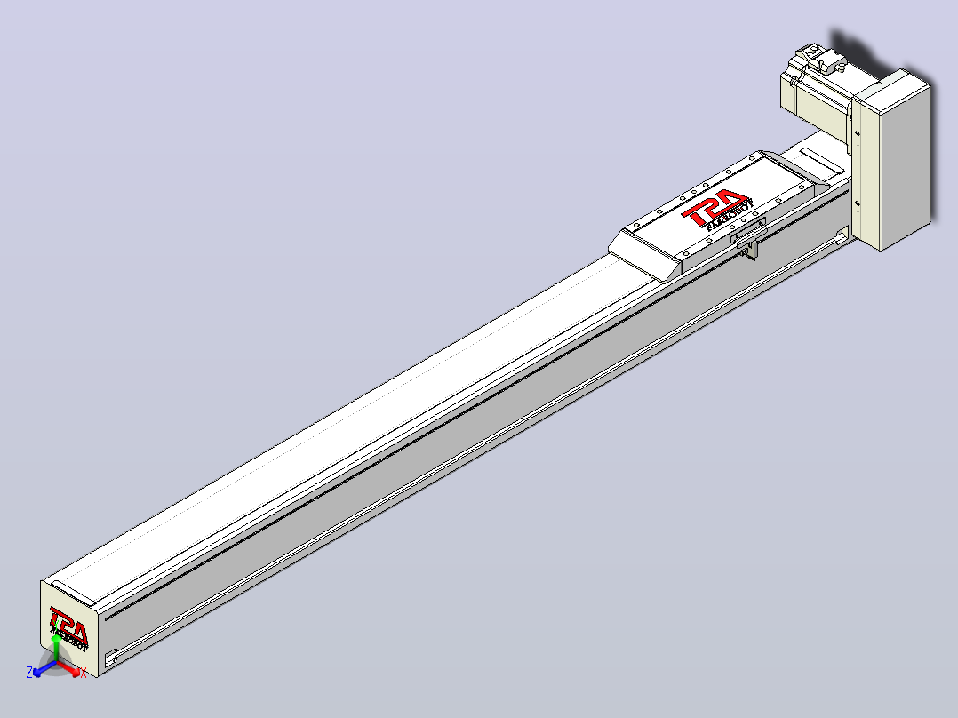 伺服电机集成皮带传动直线执行器TPA-OCB-100-192-L850-LU-P75-N3主视图