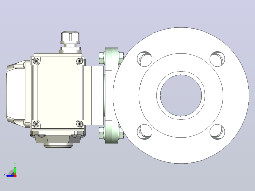 电动法兰球阀_铸铁_DN50_PN10右视缩略图