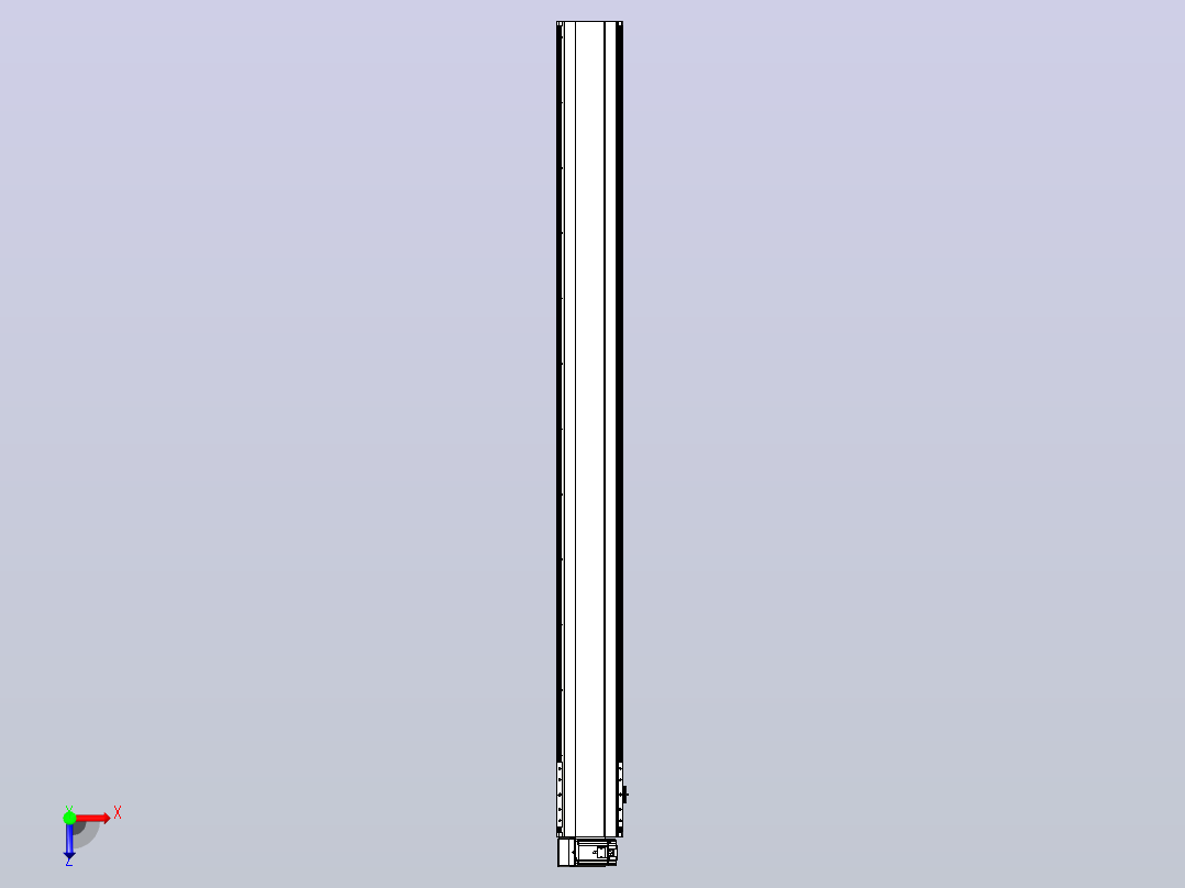 皮带直线轴半封闭可选导轨TPA-HNB-202D-140-L2150-LU-Y-P75-N3俯视图