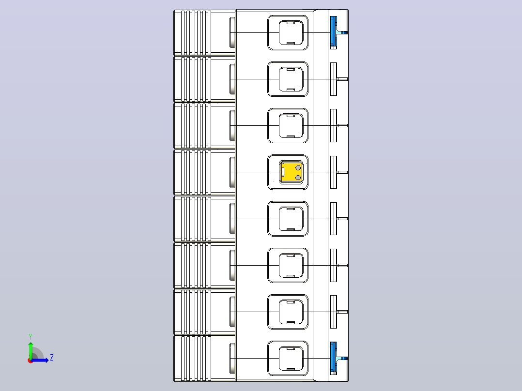 NXU-IIG 100 4P电涌保护器三维模型202307左视图