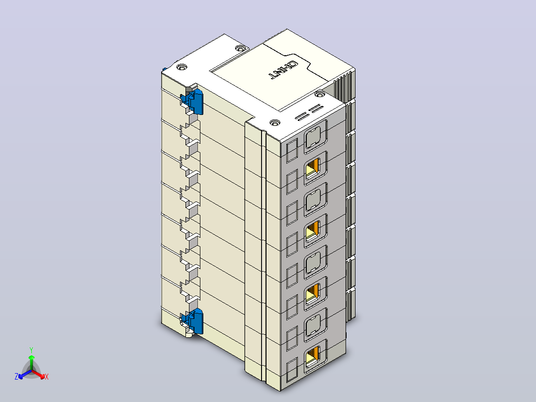 NXU-IIG 100 4P电涌保护器三维模型202307正等轴测图