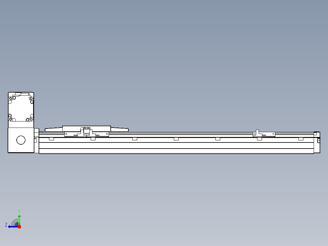 机器人皮带驱动直线轴TPA-GCB-120-P70-L400-LU-M20-N3右视图