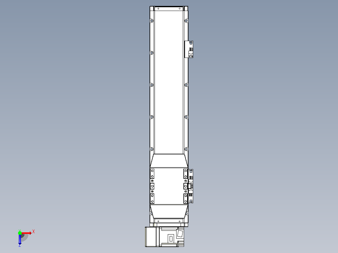机器人皮带驱动直线轴TPA-GCB-120-P70-L400-LU-M20-N3俯视图