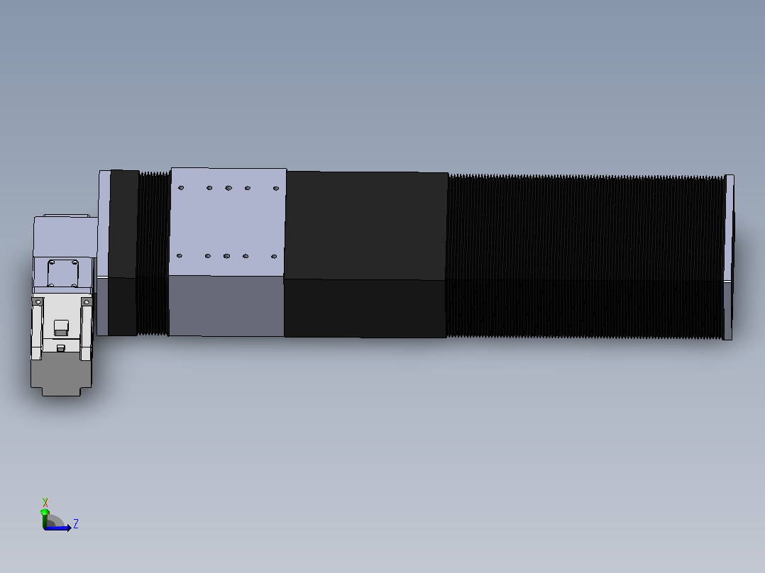 直线模组DMBF170-LTCR（左折直连带电机座）[DMBF170-L45S500-DT750-A2U-LTCR]主视图