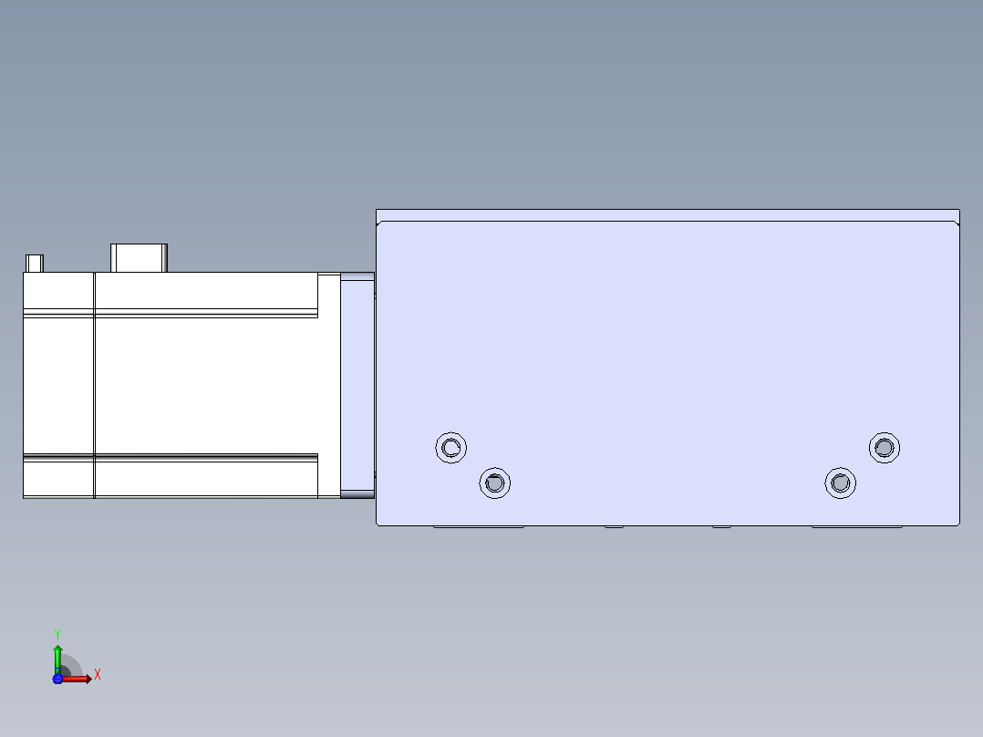 直线模组DMBF170-LTCR（左折直连带电机座）[DMBF170-L45S500-DT750-A2U-LTCR]前视图