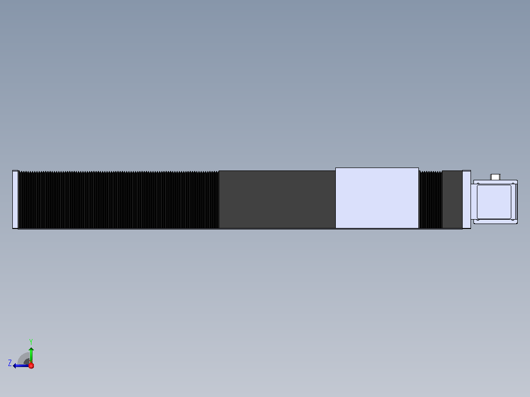 直线模组DMBF170-LTCR（左折直连带电机座）[DMBF170-L45S500-DT750-A2U-LTCR]右视图
