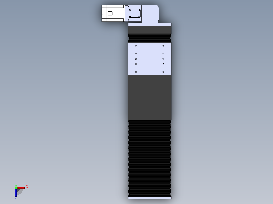 直线模组DMBF170-LTCR（左折直连带电机座）[DMBF170-L45S500-DT750-A2U-LTCR]俯视图