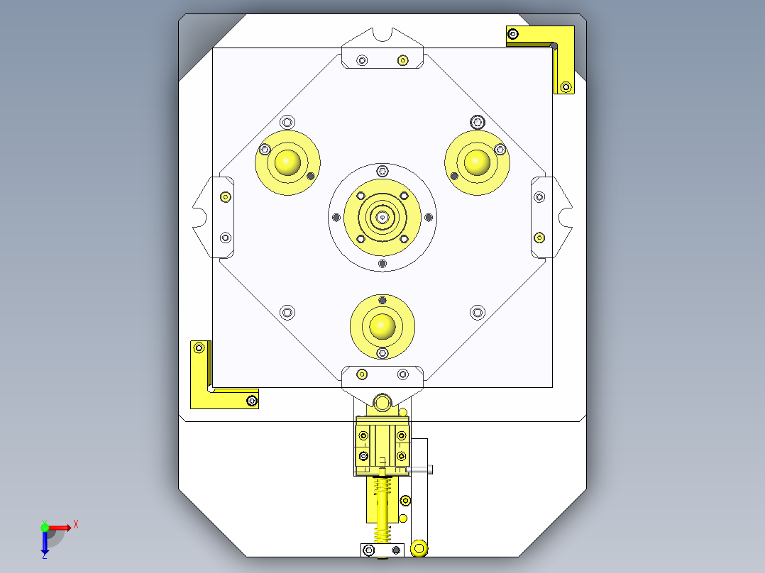 直线运动操作型旋转组件俯视图