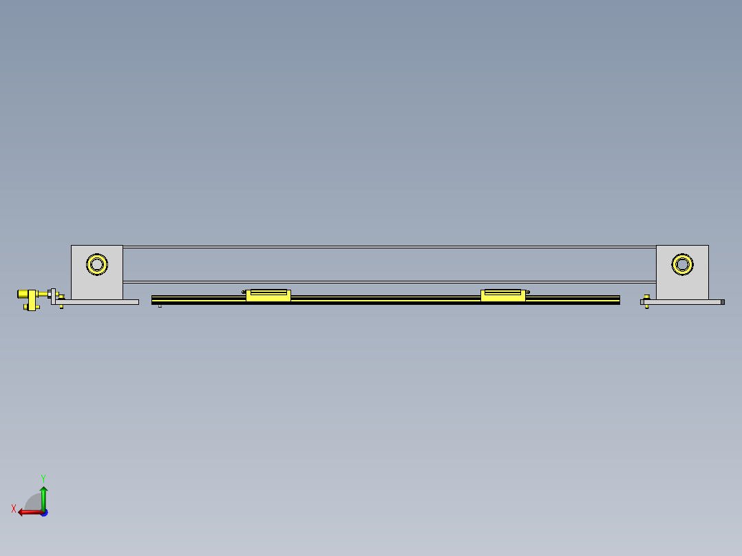 重型工件的横移机构后视图