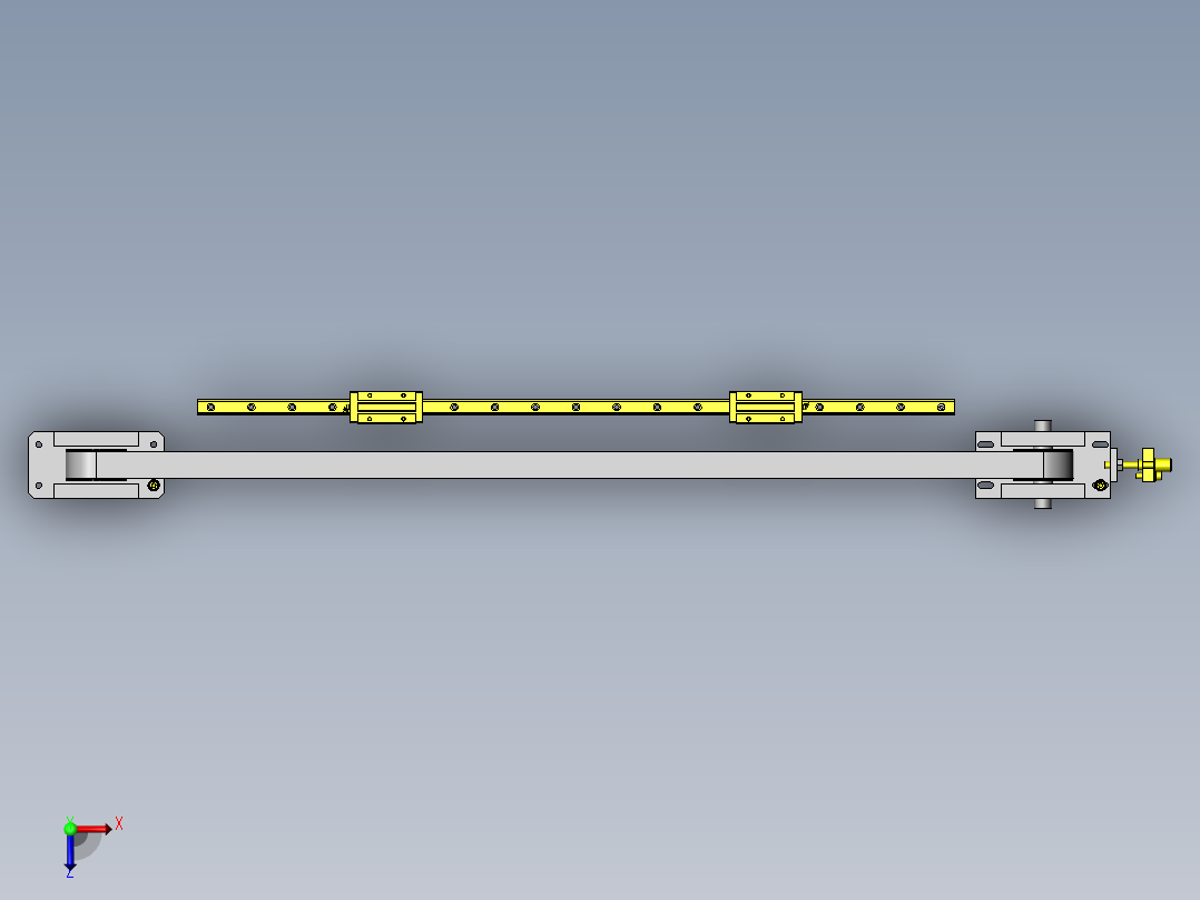 重型工件的横移机构俯视图