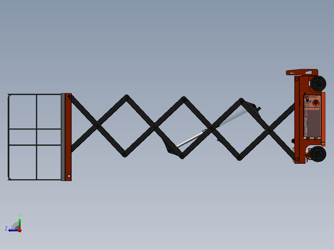可移动剪叉式升降机三维+二维+说明书右视图
