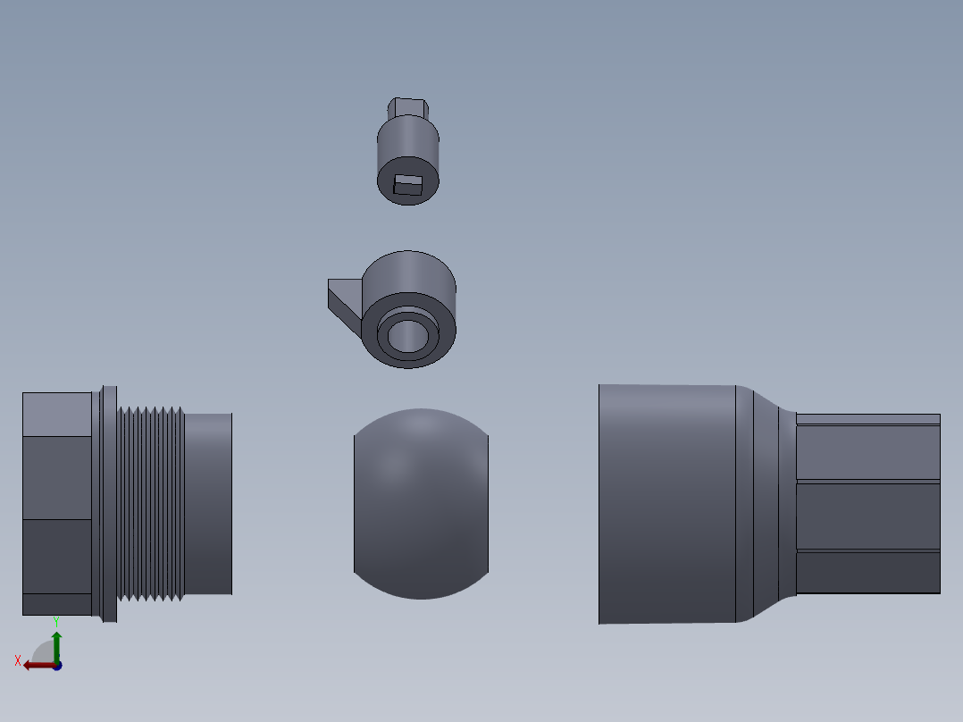 煤气表管道用球阀后视图