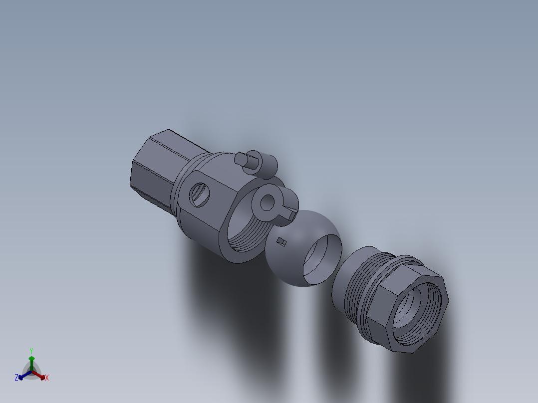 煤气表管道用球阀正等轴测图
