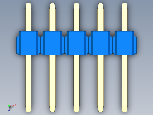 彩色公头100mil（2.54mm）系列-DS1021_blue_1x05p_100mil_Type1_rev1.0俯视缩略图