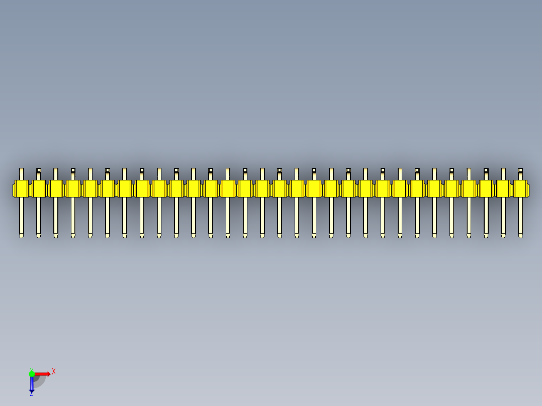 彩色公排针 100mil 2.54mm 系列-DS1022_yellow_30p_100mil_Type_SMT_R2_rev1.0俯视图