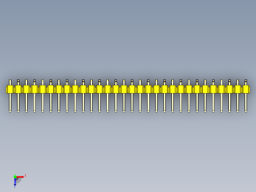 彩色公排针 100mil 2.54mm 系列-DS1022_yellow_30p_100mil_Type_SMT_R2_rev1.0俯视缩略图