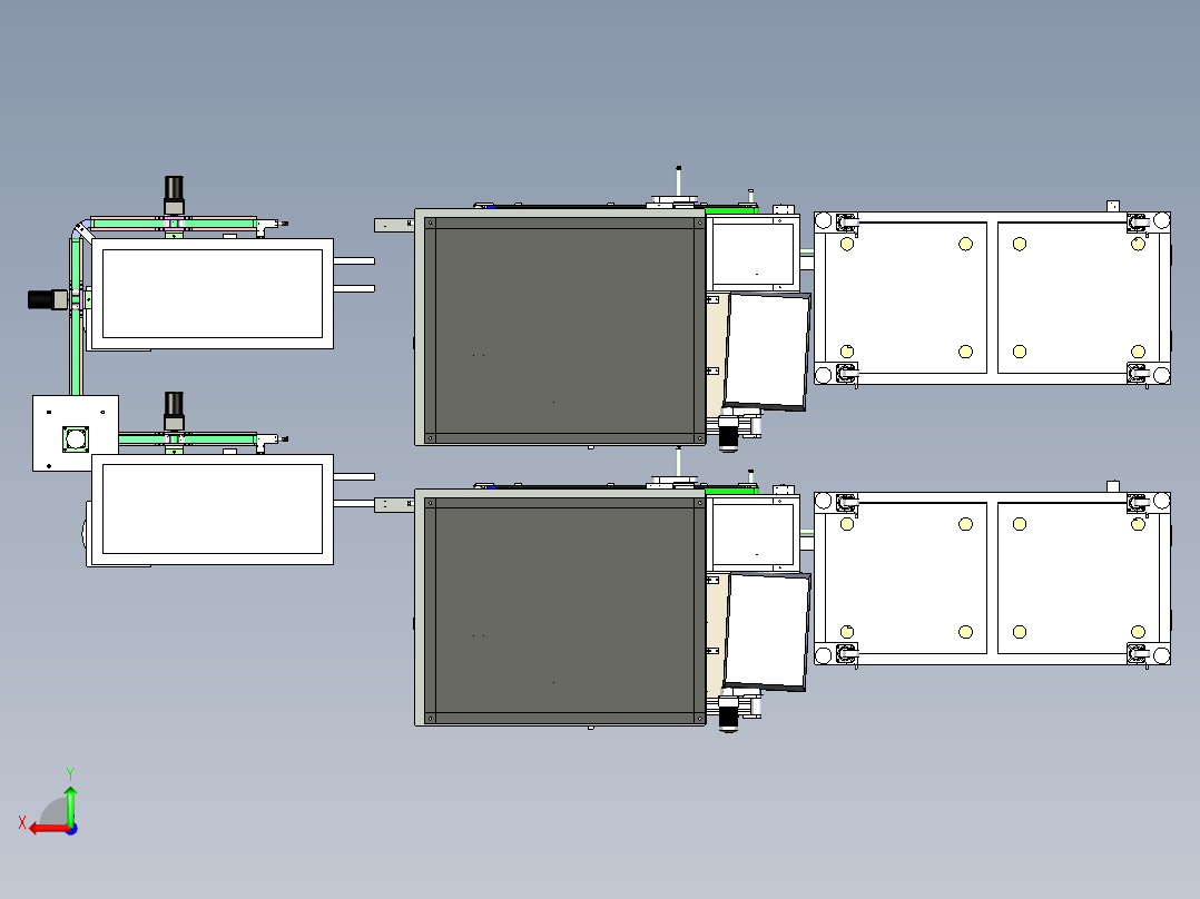 大型全自动滚槽打面片机+注液离心机流水线后视图