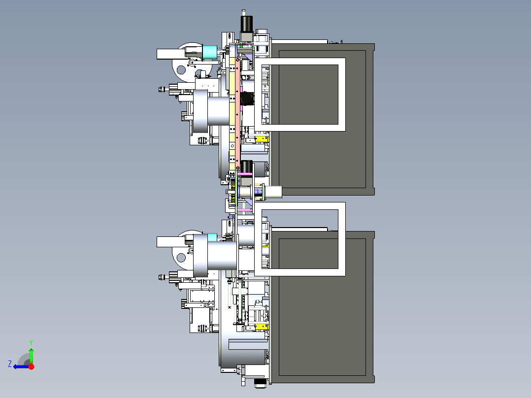 大型全自动滚槽打面片机+注液离心机流水线右视图