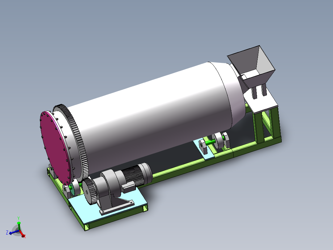 Q193-大豆滚筒清选机传动结构设计【三维SolidWorks】