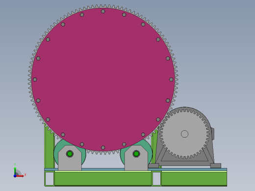 Q193-大豆滚筒清选机传动结构设计【三维SolidWorks】前视缩略图