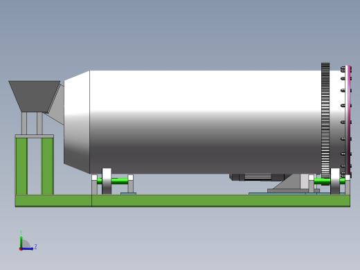 Q193-大豆滚筒清选机传动结构设计【三维SolidWorks】左视缩略图