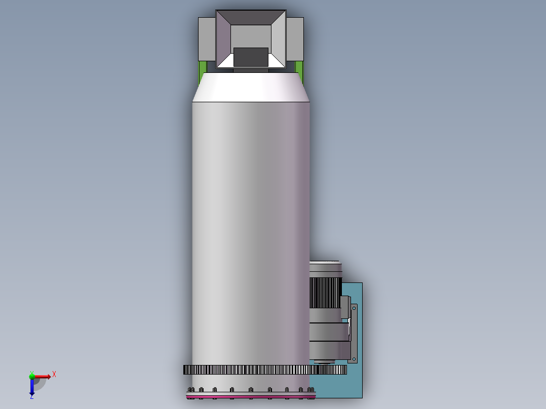 Q193-大豆滚筒清选机传动结构设计【三维SolidWorks】俯视图