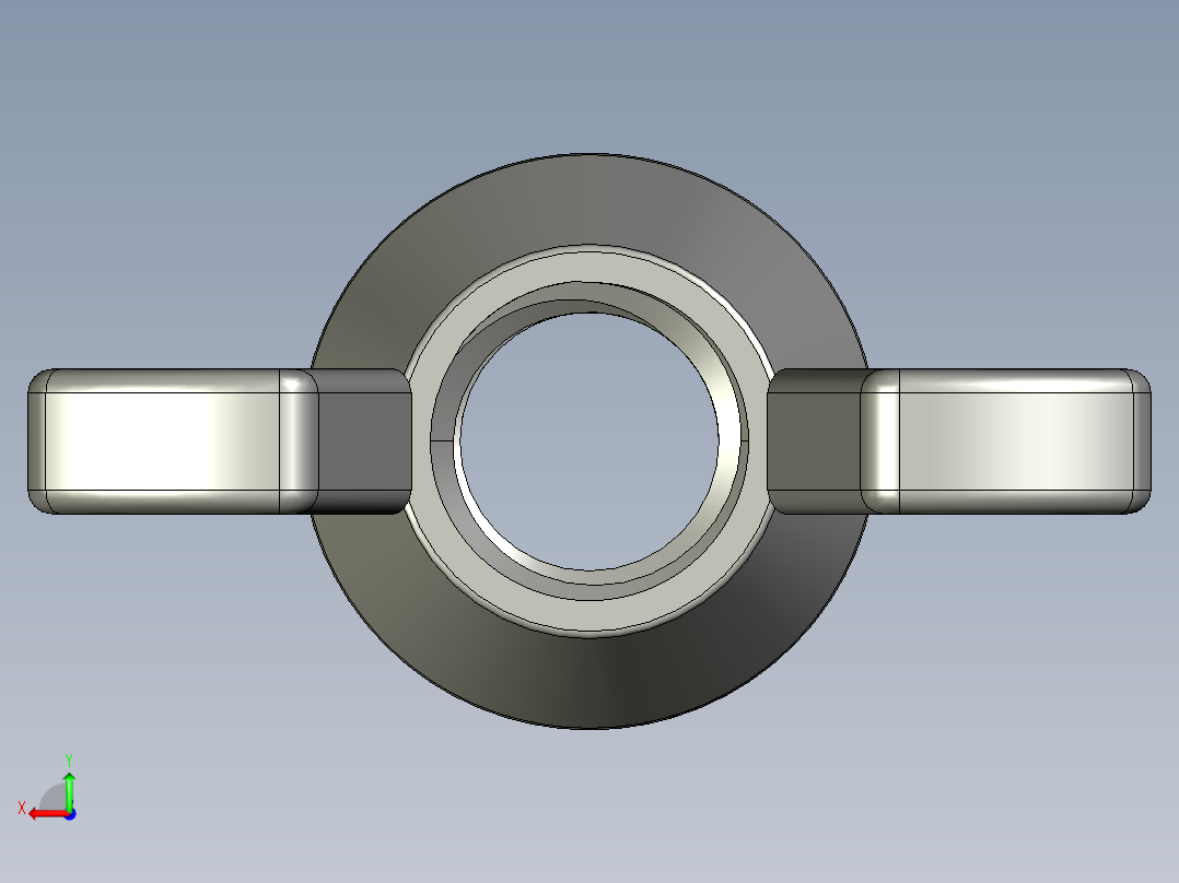 蝶形螺母-WING NUT M10 x 1.5mm Thread.STEP后视图