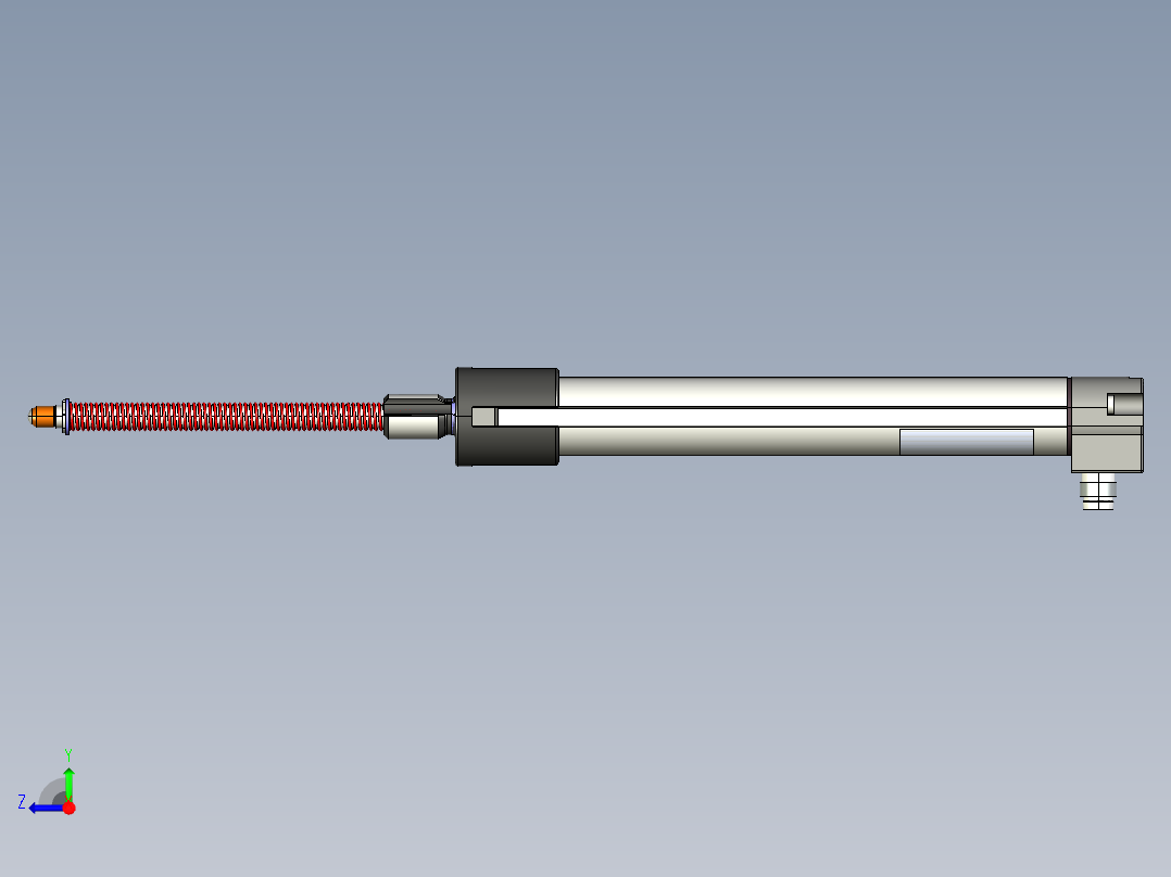 NOVOTECHNIK直线位移传感器TEX 系列 复位弹簧右视图