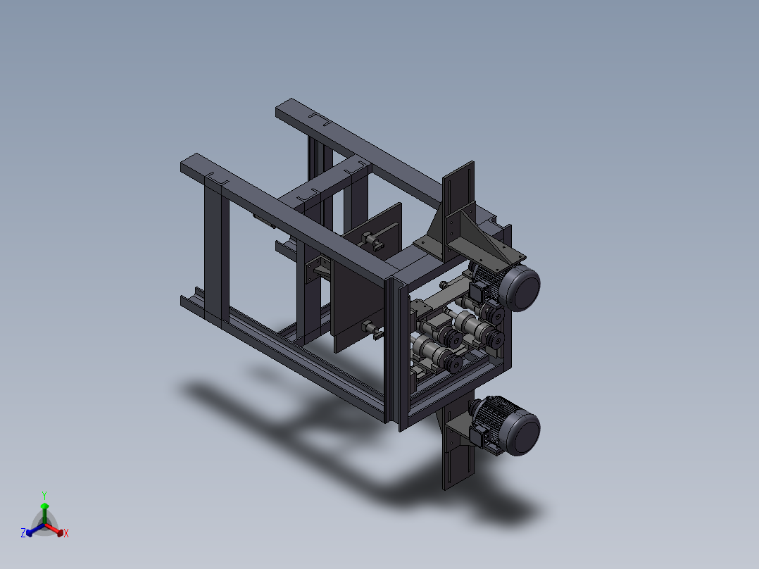 椅板4孔钻孔机正等轴测图