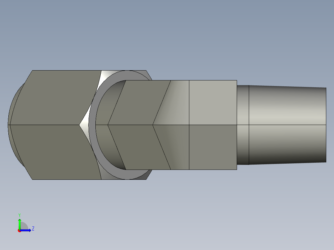 卡套式工业通用硬管接头6_vbu-s左视图