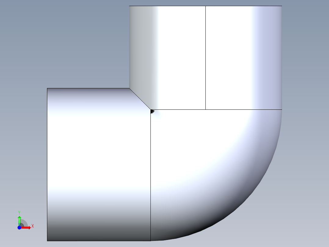 聚氯乙烯配件05-Sch80_90Elbow_SxS_806-012 _1.25in前视图